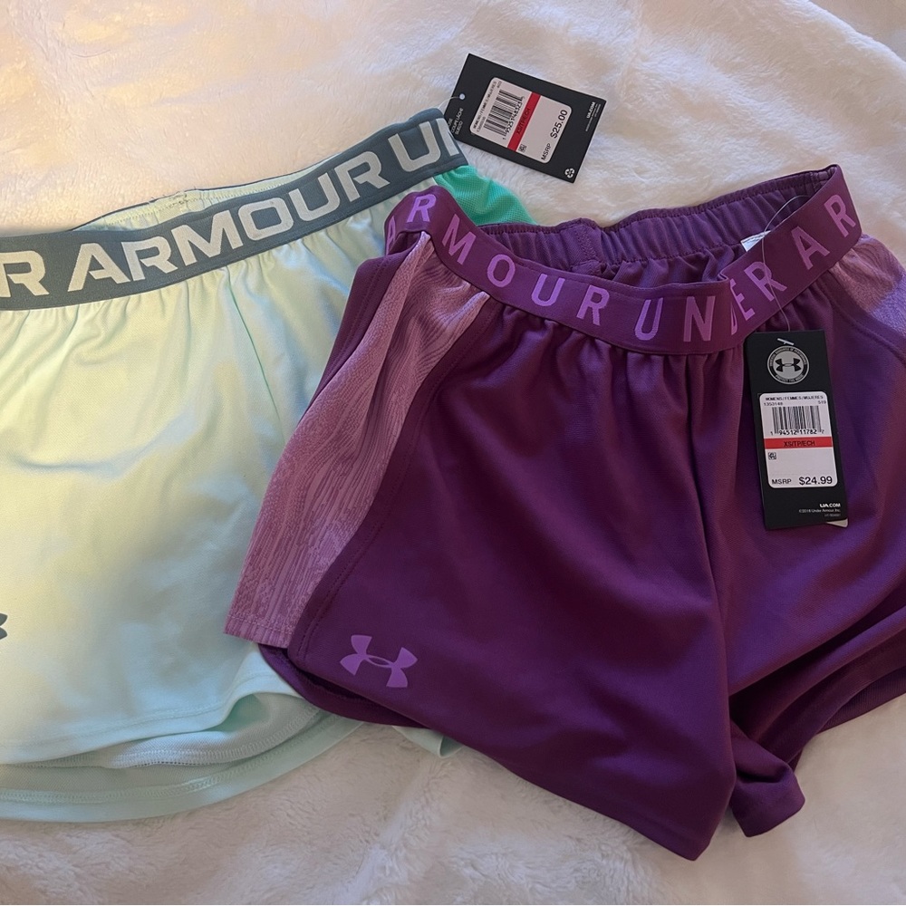 New with tags 2 pairs of under amour exercise shorts